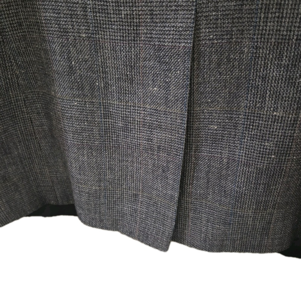 Haggar Imperial Blazer Mens 44 Gray Plaid Sport Coat Wool Blend 2 Button Lined - Picture 9 of 10